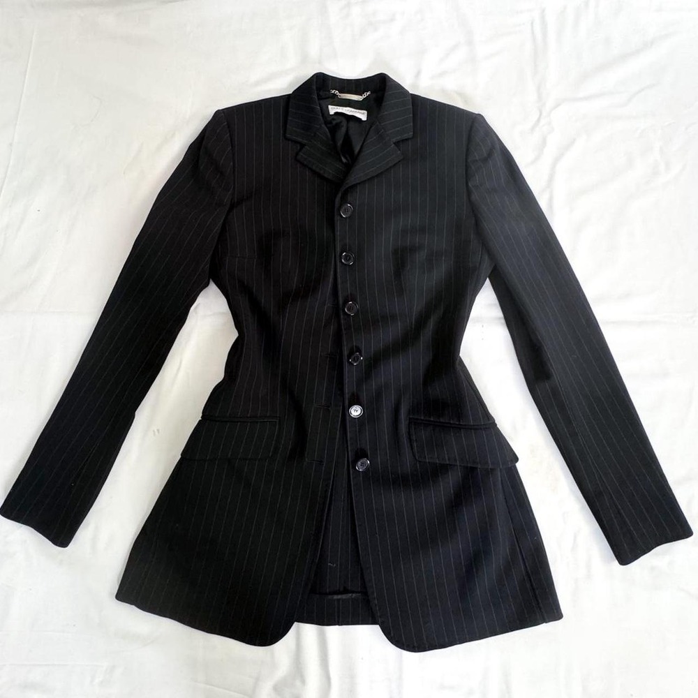Dolce and Gabbana Black Pinstripe 6-button Blazer